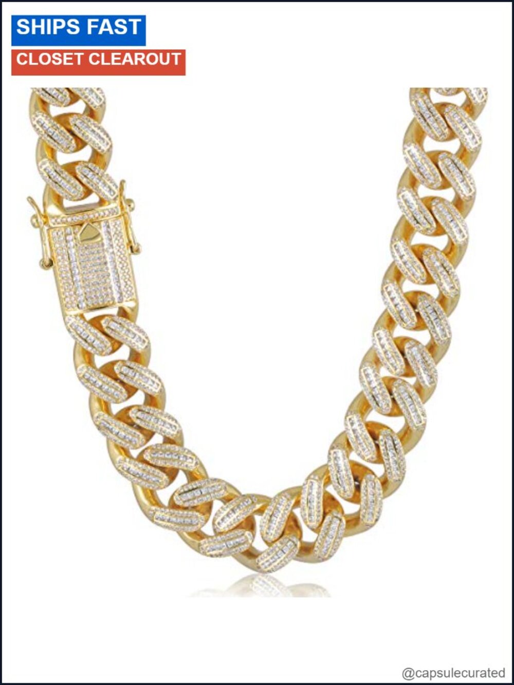 18mm Iced Out Cuban Link Chain 5A Cubic Zirconia Hip Hop Jewelry